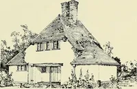 An illustration from The book of the exhibition of houses and cottages, Romford garden suburb, Gidea Park (1911)