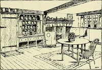 An illustration from The book of the exhibition of houses and cottages, Romford garden suburb, Gidea Park (1911)
