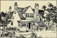 An illustration from The book of the exhibition of houses and cottages, Romford garden suburb, Gidea Park (1911)