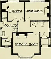 An illustration from The book of the exhibition of houses and cottages, Romford garden suburb, Gidea Park (1911)