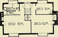 An illustration from The book of the exhibition of houses and cottages, Romford garden suburb, Gidea Park (1911)