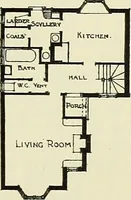 An illustration from The book of the exhibition of houses and cottages, Romford garden suburb, Gidea Park (1911)