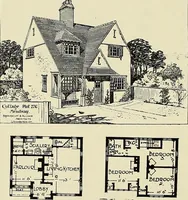 An illustration from The book of the exhibition of houses and cottages, Romford garden suburb, Gidea Park (1911)