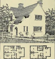An illustration from The book of the exhibition of houses and cottages, Romford garden suburb, Gidea Park (1911)