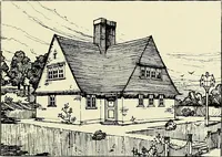 An illustration from The book of the exhibition of houses and cottages, Romford garden suburb, Gidea Park (1911)