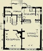 An illustration from The book of the exhibition of houses and cottages, Romford garden suburb, Gidea Park (1911)