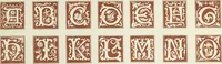 Picture 42 of 49 from The book of ornamental alphabets, ancient and mediaeval, from the eighth century, with numerals; including Gothic; church text, large and small; German arabesque; initials for illumination, monograms, crosses, etc., for the use of architectural and engineering draughtsmen, masons, decorative painters, lithographers, engravers, carvers, etc. etc. (1863), leaf 108