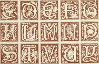 Picture 43 of 49 from The book of ornamental alphabets, ancient and mediaeval, from the eighth century, with numerals; including Gothic; church text, large and small; German arabesque; initials for illumination, monograms, crosses, etc., for the use of architectural and engineering draughtsmen, masons, decorative painters, lithographers, engravers, carvers, etc. etc. (1863), leaf 110