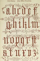 An illustration from The book of ornamental alphabets, ancient and mediaeval, from the eighth century, with numerals; including Gothic; church text, large and small; German arabesque; initials for illumination, monograms, crosses, etc., for the use of architectural and engineering draughtsmen, masons, decorative painters, lithographers, engravers, carvers, etc. etc. (1863)