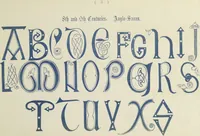 Picture 8 of 49 from The book of ornamental alphabets, ancient and mediaeval, from the eighth century, with numerals; including Gothic; church text, large and small; German arabesque; initials for illumination, monograms, crosses, etc., for the use of architectural and engineering draughtsmen, masons, decorative painters, lithographers, engravers, carvers, etc. etc. (1863), leaf 14