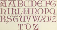 An illustration from The book of ornamental alphabets, ancient and mediaeval, from the eighth century, with numerals; including Gothic; church text, large and small; German arabesque; initials for illumination, monograms, crosses, etc., for the use of architectural and engineering draughtsmen, masons, decorative painters, lithographers, engravers, carvers, etc. etc. (1863)