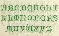 Picture 20 of 49 from The book of ornamental alphabets, ancient and mediaeval, from the eighth century, with numerals; including Gothic; church text, large and small; German arabesque; initials for illumination, monograms, crosses, etc., for the use of architectural and engineering draughtsmen, masons, decorative painters, lithographers, engravers, carvers, etc. etc. (1863), leaf 42