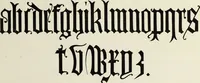 An illustration from The book of ornamental alphabets, ancient and mediaeval, from the eighth century, with numerals; including Gothic; church text, large and small; German arabesque; initials for illumination, monograms, crosses, etc., for the use of architectural and engineering draughtsmen, masons, decorative painters, lithographers, engravers, carvers, etc. etc. (1863)