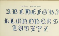 Picture 23 of 49 from The book of ornamental alphabets, ancient and mediaeval, from the eighth century, with numerals; including Gothic; church text, large and small; German arabesque; initials for illumination, monograms, crosses, etc., for the use of architectural and engineering draughtsmen, masons, decorative painters, lithographers, engravers, carvers, etc. etc. (1863), leaf 50