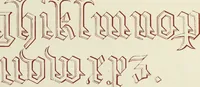 An illustration from The book of ornamental alphabets, ancient and mediaeval, from the eighth century, with numerals; including Gothic; church text, large and small; German arabesque; initials for illumination, monograms, crosses, etc., for the use of architectural and engineering draughtsmen, masons, decorative painters, lithographers, engravers, carvers, etc. etc. (1863)