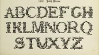 An illustration from The book of ornamental alphabets, ancient and mediaeval, from the eighth century, with numerals; including Gothic; church text, large and small; German arabesque; initials for illumination, monograms, crosses, etc., for the use of architectural and engineering draughtsmen, masons, decorative painters, lithographers, engravers, carvers, etc. etc. (1863)