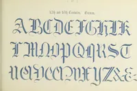 An illustration from The book of ornamental alphabets, ancient and mediaeval, from the eighth century, with numerals; including Gothic; church text, large and small; German arabesque; initials for illumination, monograms, crosses, etc., for the use of architectural and engineering draughtsmen, masons, decorative painters, lithographers, engravers, carvers, etc. etc. (1863)