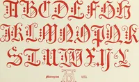 Picture 30 of 49 from The book of ornamental alphabets, ancient and mediaeval, from the eighth century, with numerals; including Gothic; church text, large and small; German arabesque; initials for illumination, monograms, crosses, etc., for the use of architectural and engineering draughtsmen, masons, decorative painters, lithographers, engravers, carvers, etc. etc. (1863), leaf 72