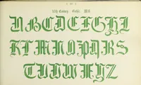 An illustration from The book of ornamental alphabets, ancient and mediaeval, from the eighth century, with numerals; including Gothic; church text, large and small; German arabesque; initials for illumination, monograms, crosses, etc., for the use of architectural and engineering draughtsmen, masons, decorative painters, lithographers, engravers, carvers, etc. etc. (1863)
