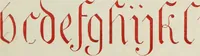 An illustration from The book of ornamental alphabets, ancient and mediaeval, from the eighth century, with numerals; including Gothic; church text, large and small; German arabesque; initials for illumination, monograms, crosses, etc., for the use of architectural and engineering draughtsmen, masons, decorative painters, lithographers, engravers, carvers, etc. etc. (1863)