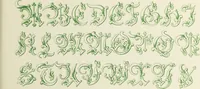 An illustration from The book of ornamental alphabets, ancient and mediaeval, from the eighth century, with numerals; including Gothic; church text, large and small; German arabesque; initials for illumination, monograms, crosses, etc., for the use of architectural and engineering draughtsmen, masons, decorative painters, lithographers, engravers, carvers, etc. etc. (1863)