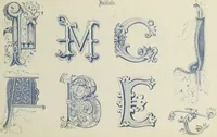 Picture 39 of 49 from The book of ornamental alphabets, ancient and mediaeval, from the eighth century, with numerals; including Gothic; church text, large and small; German arabesque; initials for illumination, monograms, crosses, etc., for the use of architectural and engineering draughtsmen, masons, decorative painters, lithographers, engravers, carvers, etc. etc. (1863), leaf 98