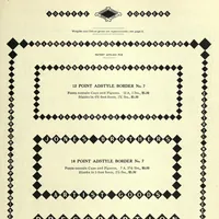 Picture 2 of 8 from Book of type specimens. Comprising a large variety of superior copper-mixed types, rules, borders, galleys, printing presses, electric-welded chases, paper and card cutters, wood goods, book binding machinery etc., together with valuable information to the craft. Specimen book no.9 (1907), leaf 685