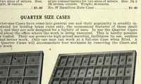 An illustration from Book of type specimens. Comprising a large variety of superior copper-mixed types, rules, borders, galleys, printing presses, electric-welded chases, paper and card cutters, wood goods, book binding machinery etc., together with valuable information to the craft. Specimen book no.9 (1907)