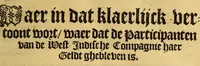 Picture 1 of 7 from Brasilsche gelt-sack, waer in dat klaerlijck vertoont wort, waer dat de participanten van de West-Indische Compagnie haer geldt ghebleven is (1647), leaf 7