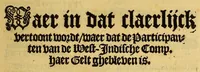 An illustration from Brasilsche gelt-sack. Waer in dat claerlijck vertoont wordt, waer dat de participanten van de West-Indische Comp. haer gelt ghebleven is (1647)