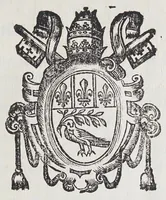 An illustration from Breue confirmatorio, que nuestro muy Santo Padre Inocencio X ha despachado en contraditorio juizio en Roma a 19 de nouiembre de 1652. aprobando en todo el de 14. de mayo de 1648. sobre las dudas y diferencias que tuuieron los religiosos de la Compañia de Iesus de la Nueva España el año de 1647. con el ilustrisimo señor D. Iuan de Palafox y Mendoza, obispo de la Puebla de los Angeles, .. (1652)