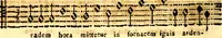 Picture 25 of 54 from Breve instrvttione alli giovani per imparare con ogni facilità il canto fermo, divisa in dve parti. Nella prima s'assegano le regole svccinte d'esso canto, col vero modo di pratticarle. Il canto francescano, con vna regola al chorista per ben regger' il choro, ed vn' altra all' organista per lasciar in tono con l'organo i canti, ch' occorrono in tutto l'anno. Nella seconda si pone tvtt'il canto della Settimana santa con quello per la processione della purificatione della B.V. e quattro credi nel fine (1665), leaf 229