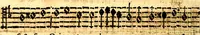 An illustration from Breve instrvttione alli giovani per imparare con ogni facilità il canto fermo, divisa in dve parti. Nella prima s'assegano le regole svccinte d'esso canto, col vero modo di pratticarle. Il canto francescano, con vna regola al chorista per ben regger' il choro, ed vn' altra all' organista per lasciar in tono con l'organo i canti, ch' occorrono in tutto l'anno. Nella seconda si pone tvtt'il canto della Settimana santa con quello per la processione della purificatione della B.V. e quattro credi nel fine (1665)
