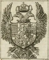 An illustration from Breve relatione dello sposalitio fatto della serenissima principessa Eleonora Gonzaga con la Sacra Cesarea Maestà di Ferdinando II. imperatore : et appresso, delle feste & superbi apparati fatti nelle sue imperiali nozze, così in Mantoua, come anco per il viaggio fino alla città d'Ispruch (1622)