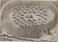 Picture 72 of 99 from Brevis narratio eorum quae in Florida Americae provincia Gallis acciderunt ... : quae est secunda pars Americae. Additae figurae et incolarum eicones ibidem ad vivum expressae, brevis item declaratio religionis, rituum, vivendique ratione ipsorum ... (1591), leaf 108
