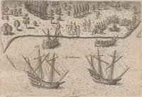 Picture 14 of 99 from Brevis narratio eorum quae in Florida Americae provincia Gallis acciderunt ... : quae est secunda pars Americae. Additae figurae et incolarum eicones ibidem ad vivum expressae, brevis item declaratio religionis, rituum, vivendique ratione ipsorum ... (1591), leaf 50