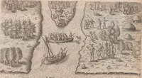 Picture 16 of 99 from Brevis narratio eorum quae in Florida Americae provincia Gallis acciderunt ... : quae est secunda pars Americae. Additae figurae et incolarum eicones ibidem ad vivum expressae, brevis item declaratio religionis, rituum, vivendique ratione ipsorum ... (1591), leaf 52