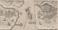Picture 19 of 99 from Brevis narratio eorum quae in Florida Americae provincia Gallis acciderunt ... : quae est secunda pars Americae. Additae figurae et incolarum eicones ibidem ad vivum expressae, brevis item declaratio religionis, rituum, vivendique ratione ipsorum ... (1591), leaf 54