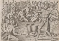 Picture 35 of 99 from Brevis narratio eorum quae in Florida Americae provincia Gallis acciderunt ... : quae est secunda pars Americae. Additae figurae et incolarum eicones ibidem ad vivum expressae, brevis item declaratio religionis, rituum, vivendique ratione ipsorum ... (1591), leaf 70