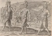 Picture 41 of 99 from Brevis narratio eorum quae in Florida Americae provincia Gallis acciderunt ... : quae est secunda pars Americae. Additae figurae et incolarum eicones ibidem ad vivum expressae, brevis item declaratio religionis, rituum, vivendique ratione ipsorum ... (1591), leaf 76
