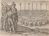Picture 45 of 99 from Brevis narratio eorum quae in Florida Americae provincia Gallis acciderunt ... : quae est secunda pars Americae. Additae figurae et incolarum eicones ibidem ad vivum expressae, brevis item declaratio religionis, rituum, vivendique ratione ipsorum ... (1591), leaf 80