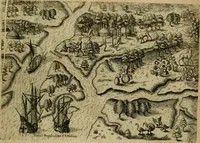 Picture 12 of 97 from Brevis narratio eorvm qvae in Florida Americæ provicia Gallis acciderunt : secunda in illam nauigatione, duce Renato de Laudõniere classis præfecto, anno MDLXIIII, qvae est secvnda pars Americæ : additæ figuræ & incolarum eicones ibidem ad vivu expressæ, brevis item declaratio religionis, rituum, vivendique ratione ipsorum (1591), leaf 14