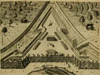 Picture 22 of 97 from Brevis narratio eorvm qvae in Florida Americæ provicia Gallis acciderunt : secunda in illam nauigatione, duce Renato de Laudõniere classis præfecto, anno MDLXIIII, qvae est secvnda pars Americæ : additæ figuræ & incolarum eicones ibidem ad vivu expressæ, brevis item declaratio religionis, rituum, vivendique ratione ipsorum (1591), leaf 24