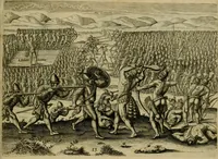 Picture 27 of 97 from Brevis narratio eorvm qvae in Florida Americæ provicia Gallis acciderunt : secunda in illam nauigatione, duce Renato de Laudõniere classis præfecto, anno MDLXIIII, qvae est secvnda pars Americæ : additæ figuræ & incolarum eicones ibidem ad vivu expressæ, brevis item declaratio religionis, rituum, vivendique ratione ipsorum (1591), leaf 30