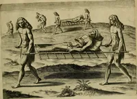 Picture 35 of 97 from Brevis narratio eorvm qvae in Florida Americæ provicia Gallis acciderunt : secunda in illam nauigatione, duce Renato de Laudõniere classis præfecto, anno MDLXIIII, qvae est secvnda pars Americæ : additæ figuræ & incolarum eicones ibidem ad vivu expressæ, brevis item declaratio religionis, rituum, vivendique ratione ipsorum (1591), leaf 38