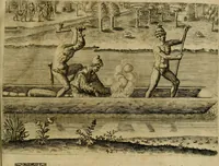 Picture 76 of 97 from Brevis narratio eorvm qvae in Florida Americæ provicia Gallis acciderunt : secunda in illam nauigatione, duce Renato de Laudõniere classis præfecto, anno MDLXIIII, qvae est secvnda pars Americæ : additæ figuræ & incolarum eicones ibidem ad vivu expressæ, brevis item declaratio religionis, rituum, vivendique ratione ipsorum (1591), leaf 86
