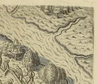 An illustration from Brevis narratio eorum quae in Florida Americae provi[n]cia Gallis acciderunt, : secunda in illam nauigatione, duce Renato de Laudo[n]niere classis praefecto anno M D LXIIII. Quae est secunda pars Americae. Additae figurae et incolarum eicones ibidem ad vivu[m] espressae brevis item declaratio religionis, rituum, vivendique ratione ipsorum. (1591)