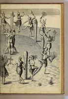 An illustration from A briefe and true report of the new found land of Virginia, : of the commodities and of the nature and manners of the naturall inhabitants. Discouered by the English colony there seated by Sir Richard Greinuile knight in the yeere 1585. Which remained vnder the gouernment of twelue monethes, at the speciall charge and direction of the honourable Sir Walter Raleigh knight lord warden of the stanneries who therein hath beene fauoured and authorised by her maiestie and her letters patents: (1590)