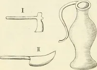 An illustration from Britannia romana: : or, The Roman antiquities of Britain: in three books. I. History of all the Roman transactions in Britain, also description of the Roman walls. II. Collection of the Roman inscriptions and sculptures discovered in Britain. III. The Roman geography of Britain, in which are given the originals of Ptolemy, Antonini Itinerarium, the Notitia, the anonymous Ravennas and Peutinger's table, so far as they relate to this island. To which are added a chronological table, and indexes to the inscriptions and sculptures. Also geographical indexes both of the Latin and English names of the Roman places in Britain, and a general index to the work (1732)