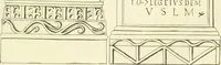 An illustration from Britannia romana: : or, The Roman antiquities of Britain: in three books. I. History of all the Roman transactions in Britain, also description of the Roman walls. II. Collection of the Roman inscriptions and sculptures discovered in Britain. III. The Roman geography of Britain, in which are given the originals of Ptolemy, Antonini Itinerarium, the Notitia, the anonymous Ravennas and Peutinger's table, so far as they relate to this island. To which are added a chronological table, and indexes to the inscriptions and sculptures. Also geographical indexes both of the Latin and English names of the Roman places in Britain, and a general index to the work (1732)